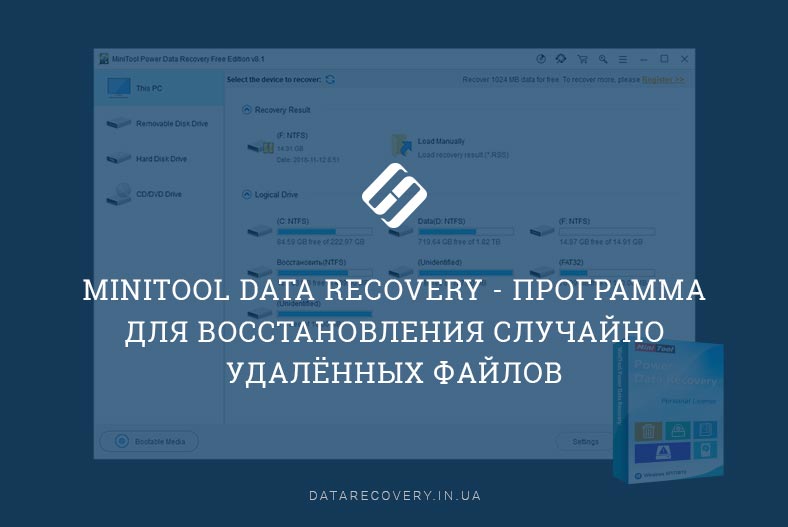 MiniTool Data Recovery – программа для восстановления случайно удалённых файлов